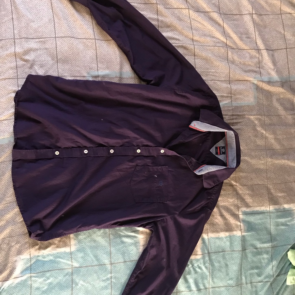 Van Heusen formal shirt solid color- Purple